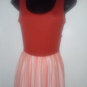 Orange & White Stripped Maxi Dress